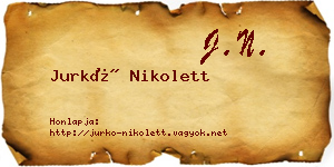 Jurkó Nikolett névjegykártya
